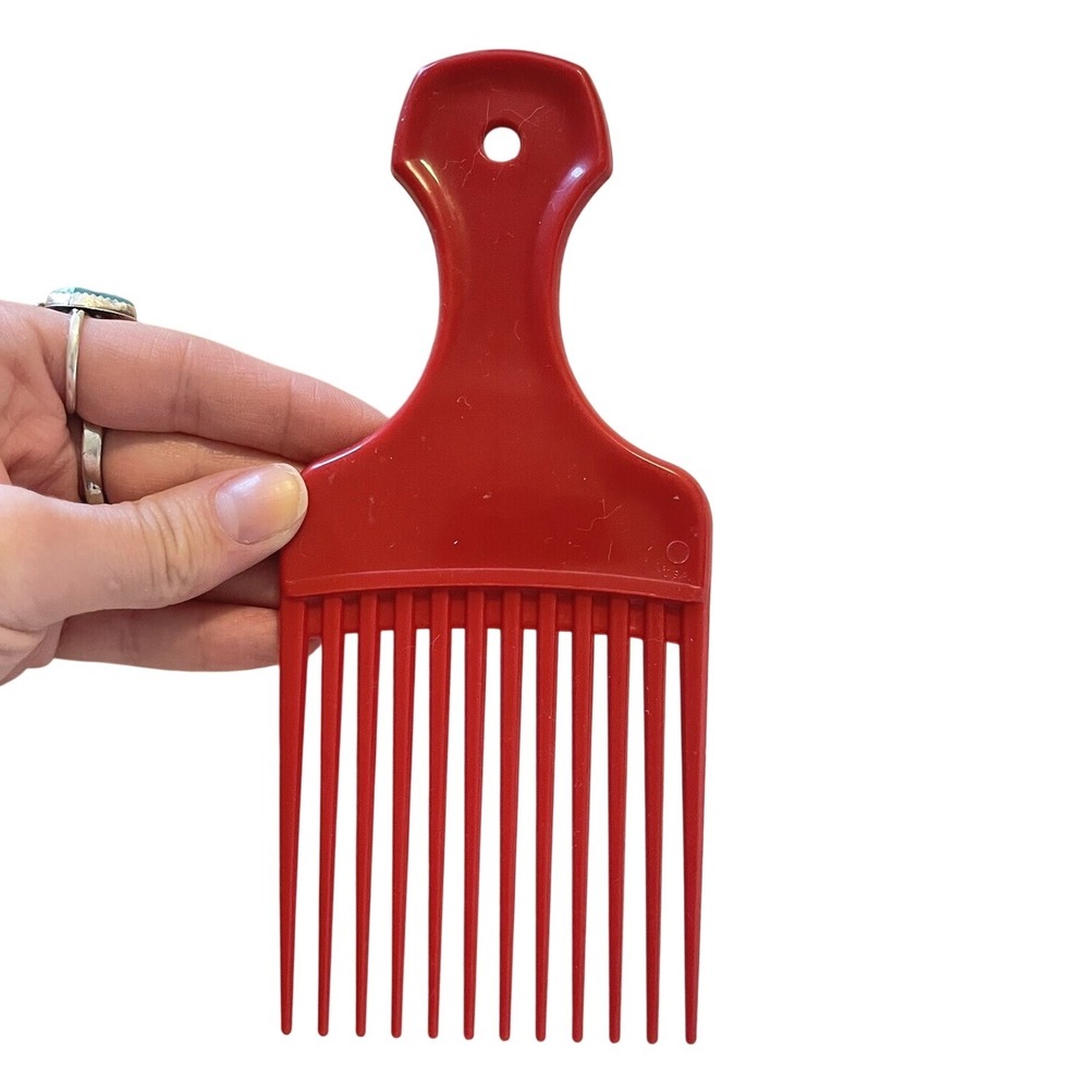 Vintage‎ XL Lift Comb Hair Pick Handle Retro 1980-90s USA Red USA